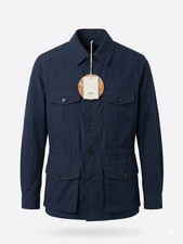 Manto Navy Blue Safari Jacket Regular Fit Full Zip Ultrafine Belseta S (EU 48) picture