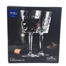NEW Lyngby Glas Etna Red Wine Cups Set of 4 Crystal Glass Denmark 1940 ITALY picture