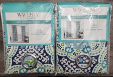 NEW Waverly Sun n Shade Indoor/Outdoor Grommet 2 Panel Set Astrid Oasis 52