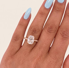 14k Yellow Gold 2.80CT Lab Grown Diamond Elongated Cushion Cut Engagement Ring picture