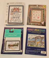 Vintage Cross Stitch Kits Charts Lot 4 NOS Janlynn Perfect Color Hometown picture