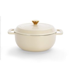 5 Quart Enameled Cast Iron Dutch Oven with Lid, Dual Handles, Cream White picture