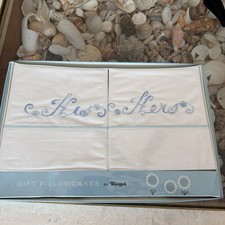 VTG Riegel White Hand Embroidered His-Hers NEW 1950’s/60s 100% Cotton picture