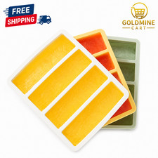 Super Ice Cube Tray 1 CupX4 Portions Big Silicone Freezing Mold with Lid US picture
