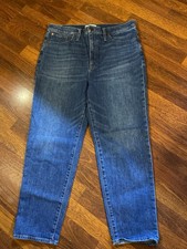 Madewell Jeans Womens 32 Blue Classic Straight Mid Rise Stretch Denim picture