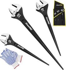 4 Piece Adjustable Spud Wrench Set with Gloves 10