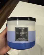 Bath & Body Works ICED COCONUT MILK 3-Wick Candle NEW Discontinued 14.5 oz picture