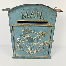 Creative Co-Op French Country Metal Wall Mount Mailbox Floral Butterfly NWT 12