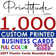 1000 20PT Plastic BUSINESS CARDS Personalized w/ YOUR CUSTOM ARTWORK 2 SIDED picture