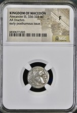 Alexander The Great 336BC-323BC Silver Coin NGC Graded Kingdom Macedon Greek picture