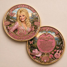Dolly Parton Queen of Country 80 Years Coin I Will Always Love You Tribute Gift picture