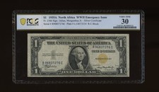 DBR 1935-A $1 North Africa Silver Fr. 2306 RC Block PCGS-B 30 Serial R96837276C picture
