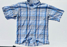 Patagonia Men's M Blue/Gray/White Plaid Button-Up SS Woven Pockets picture