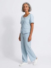 New With Tags ZESICA 2-Piece Light Blue Suit Set XL - Blazer Top + Wide  picture