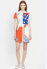 CARVEN Multi Pattern Print Polo Dress SZ Small picture