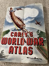 Vintage 1940's Carey's World War Atlas Book NL picture