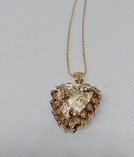 10k Yellow Gold Citrine Heart Pendant picture