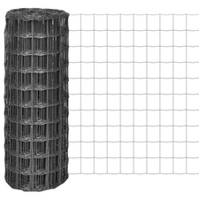 vidaXL Euro Fence Steel 82 x 3.3 ft PVC Coated Wire Mesh Garden Poultry Grey Use picture