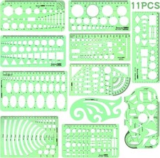 11PCS Geometric Drawings Templates, Drafting Stencils Measuring Tools,... picture