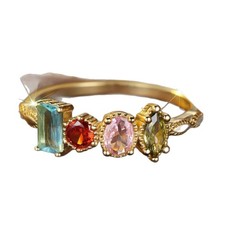 S925 Sterling Silver Fashionable Round Colorful Geometric Zircon Ring picture