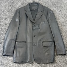 Croft and Barrow Men's Button Jacket Size XL Black Genuine Leather picture