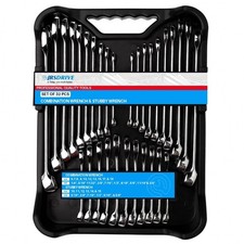 Jrsdrive 32 Piece Wrench Set SAE & Metric 20 Standard & 12 Stubby Combination picture