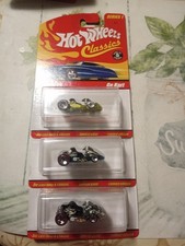 (3) 2004 Hot 🔥 Wheels Classic Series 1 { GO KART in blu,chrome,lime w/ sp5rl ) picture