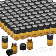 200PCS 2Ml Amber Glass Essential Oil Bottles, Mini Anointing Sample picture