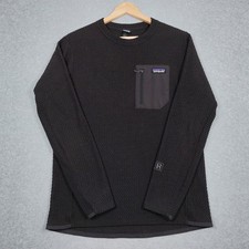 Patagonia R1 Air Mens Medium Black Crew Fleece Pullover Hiking Climbing picture