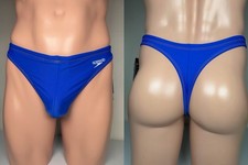 Modified Speedo Solar Men’s Turkish Sea Blue Thong Bikini Size 30 picture