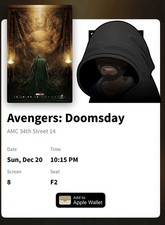 1x Avengers Doomsday Ticket AMC 34th St 10pm picture