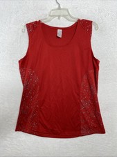 Curves Woman's L 14-16 Red Sleeveless Pullover Active Wear Tank Top picture