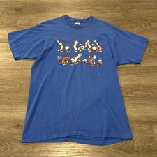 Vintage 90’s Calvin and Hobbes Graphic Tee Blue Mens Size XL picture