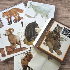 VTG 1980 Lot Of 6 Blank Animal Greeting Cards Rocky Mt Wildlife LK Powel Current picture
