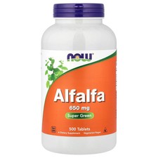 Now Foods Alfalfa 650 mg 500 Tablets GMP Quality Assured, Vegan, Vegetarian picture