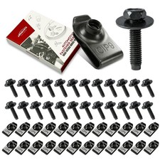 M6X1.0 Automotive Body Bolts & U-Nut Clips Fasteners Kit, 50 Pcs Universal Set picture