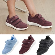 FitVille Women Diabetic Shoes Wide Width Walking Shoes Casual Sneakers Hook Loop picture