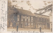 ZC1/ Leesville Ohio RPPC Postcard c1910 Carroll County Opera House Hotel 109 picture