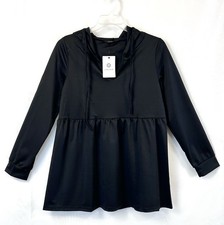 New LoveU.Dear Women’s Black Lightweight Babydoll Hoodie Top / XL picture
