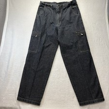 Damani Dada Jeans Men’s 38 Dark Wash Denim Baggy Large Cargo Pockets 90’s Y2K picture