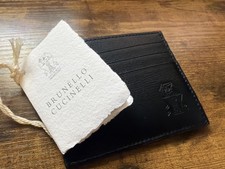 NEW Brunello Cucinelli Leather Card Holder Wallet — IMMACULATE — Current Season picture