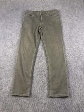Faherty Jeans Mens 34x32 Green Med Wash Regular Straight Leg Denim Casual Pants picture
