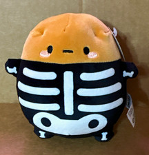 SMOKO Skeleton Cow Plush Stuffed Animal Small Washable Halloween Black Tan picture