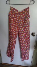 H&M Women’s Multicolor Abstract Pleated Front Polyester Pants, Size S picture