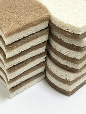 Biodegradable Natural Scrub Sponges 12-Pack Non-Scratch Plastic-Free Summer Sale picture