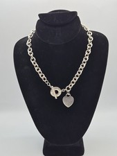 Tiffany An Co. chain Necklace And Heart Pendant 16 Inch 10mm picture