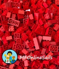 EB Genuine LEGO Red 2x2 2x3 2x4 Bricks Mix #3001 3002 3003 100 Pieces 164g picture