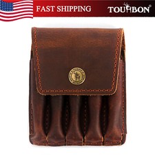TOURBON Leather Rifle Bullets Ammo Belt Holder Pouch Cartridge Shell Wallet US picture