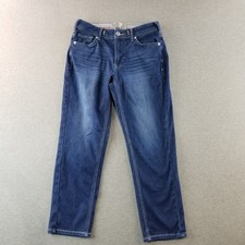 Miss Edwin Jean Capri's Womens Sz M VTG Stretch Mat. DarkWash Normcore Soft NIce picture
