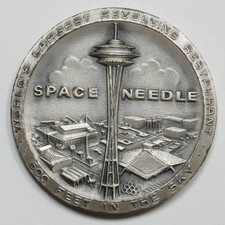 1962 Seattle World's Fair Medal - Space Needle - .999 Silver High-Relief - MACO picture